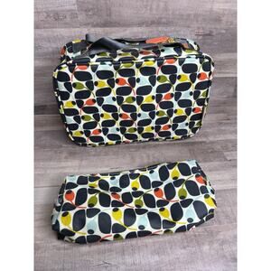 Orla Kiely 2pc Target Multi Olive Tree Travel Case Makeup Bag And Mini Case